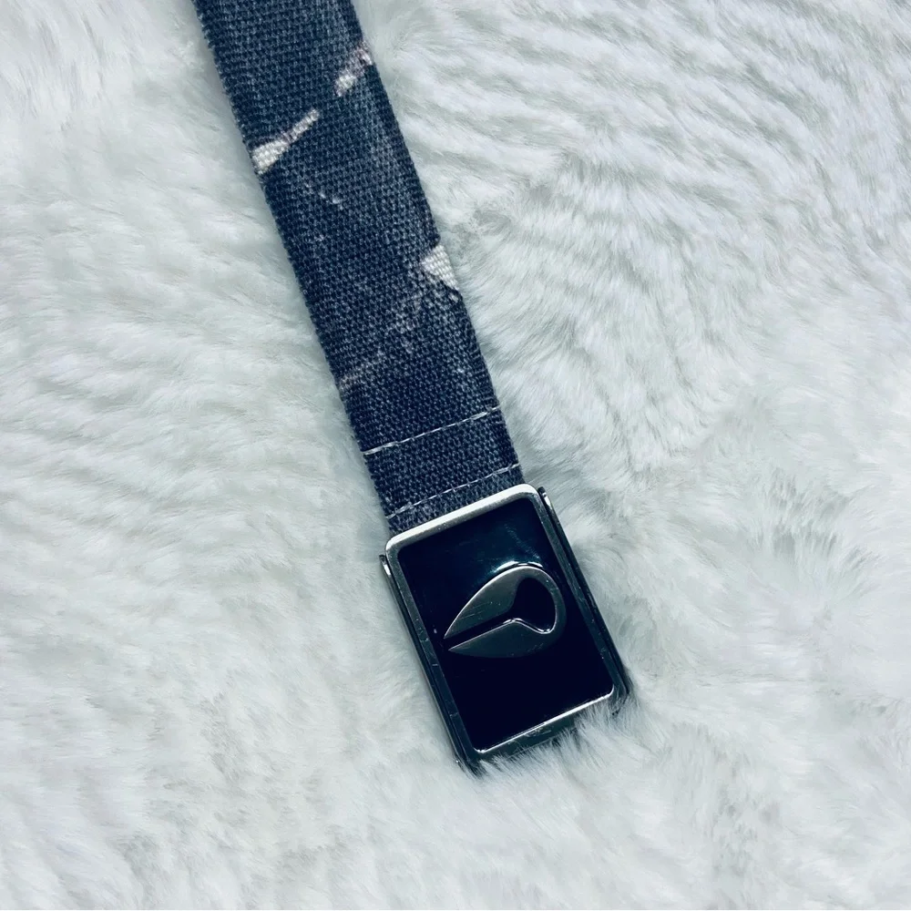 Surfer Black and Gray Belt with Silver Buckle